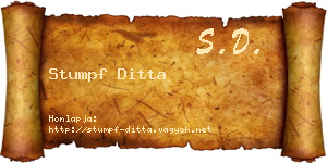 Stumpf Ditta névjegykártya